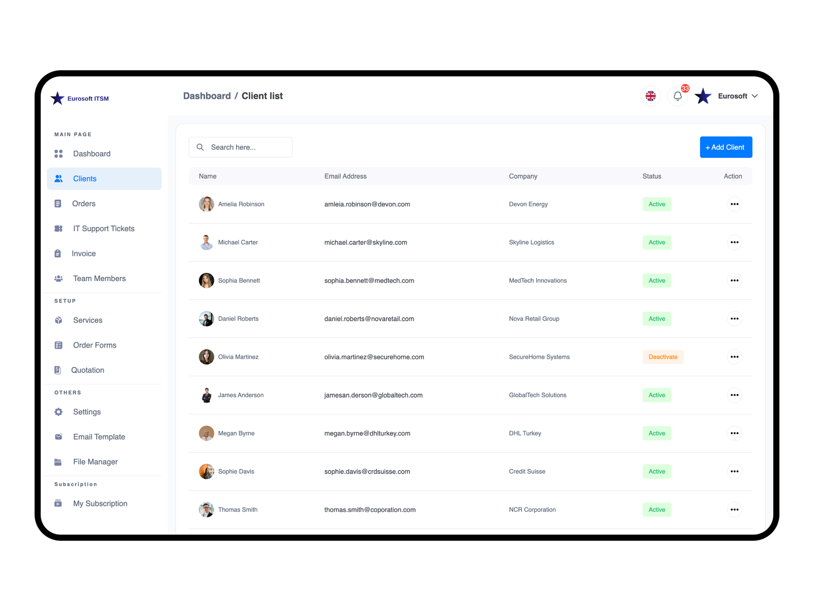 Create Client Accounts